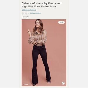 Citizens of Humanity Fleeteood Black High-Rise Flare Petite Jeans